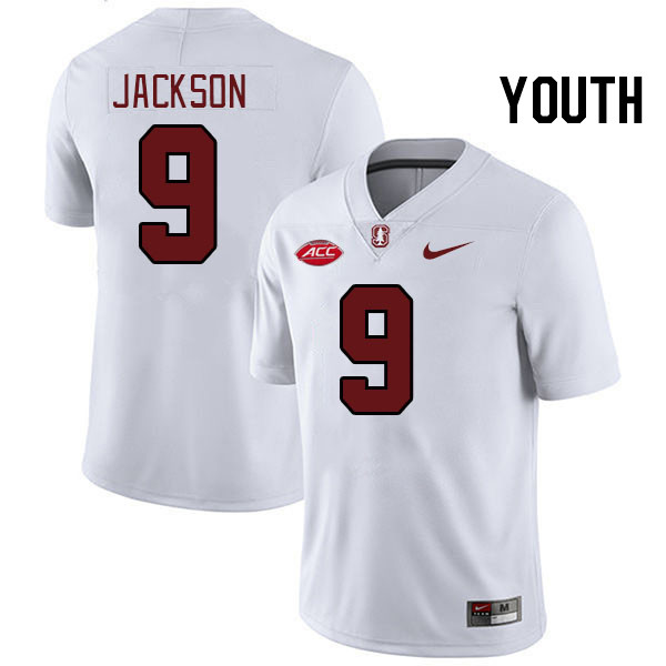 Youth #9 Myles Jackson Stanford Cardinal 2024 ACC Conference College Football Jerseys Stitched-White